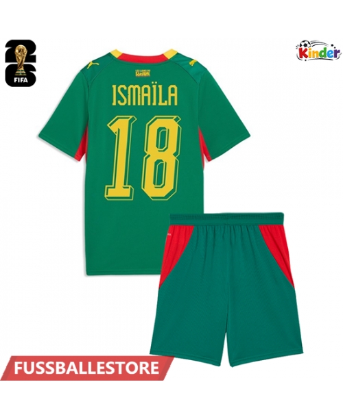 Günstige Senegal Ismaila Sarr #18 Auswärts Trikotsatzt Kinder WM 2026 Kurzarm (+ Kurze Hosen)